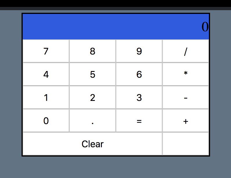 Screenshot of calculator app